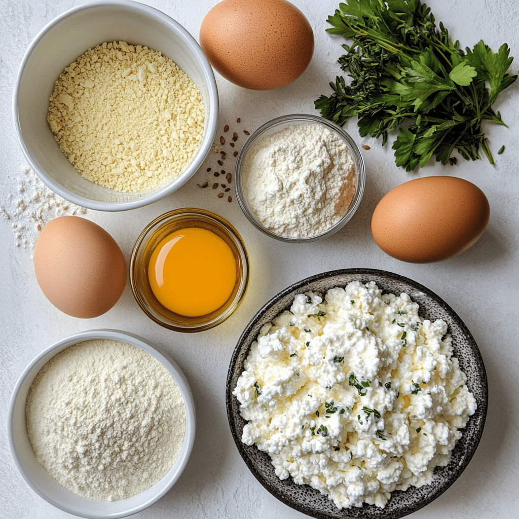 Cottage cheese bagels recipe ingredients on countertop