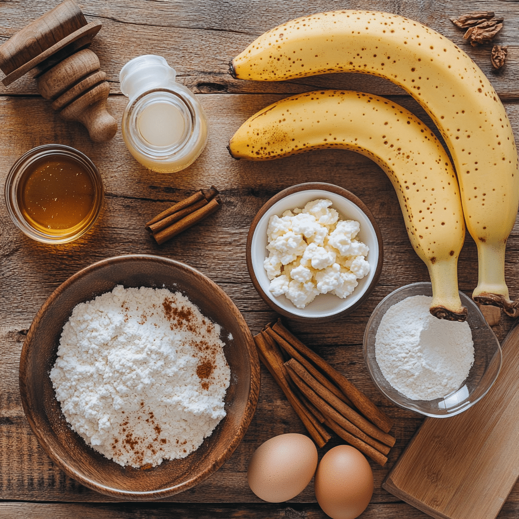 ingredients-banana-bread-with-cottage-cheese