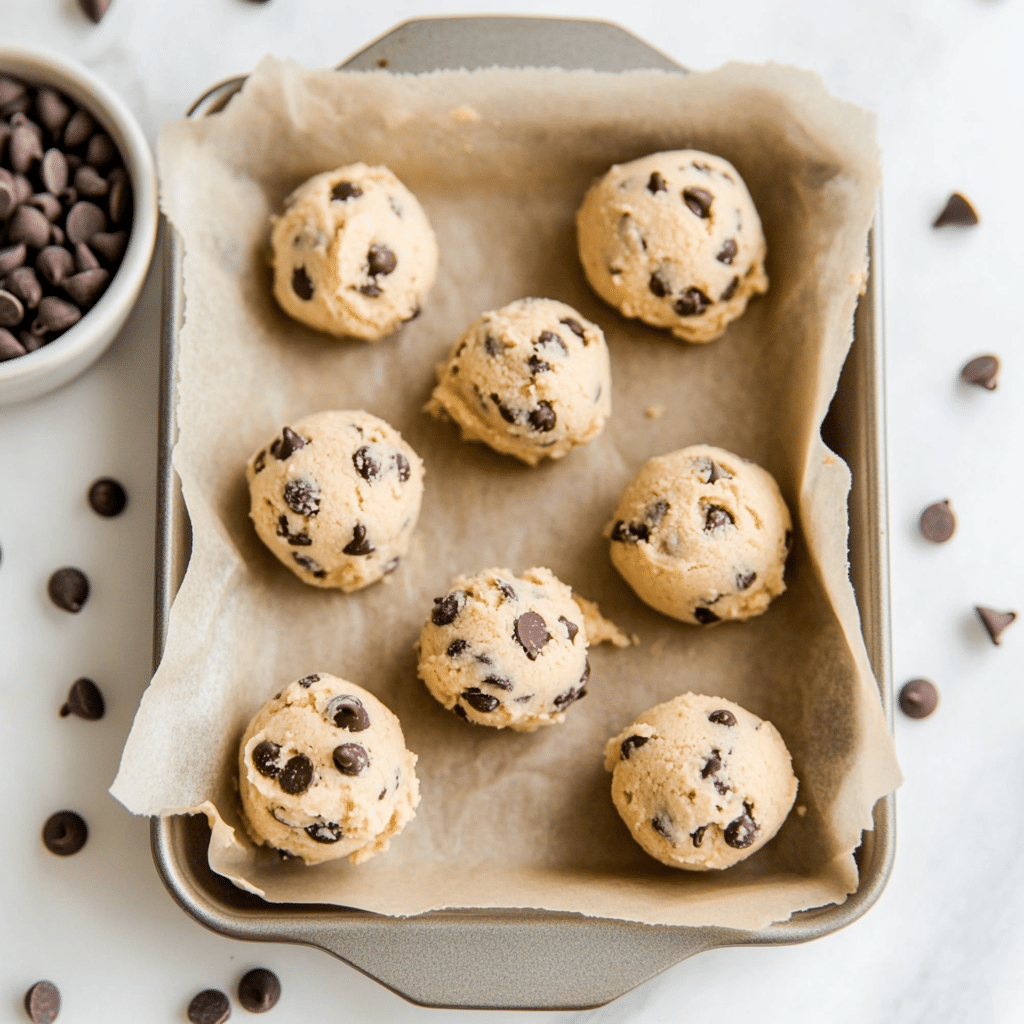 keto cookie dough fat bombs with chocolate chips