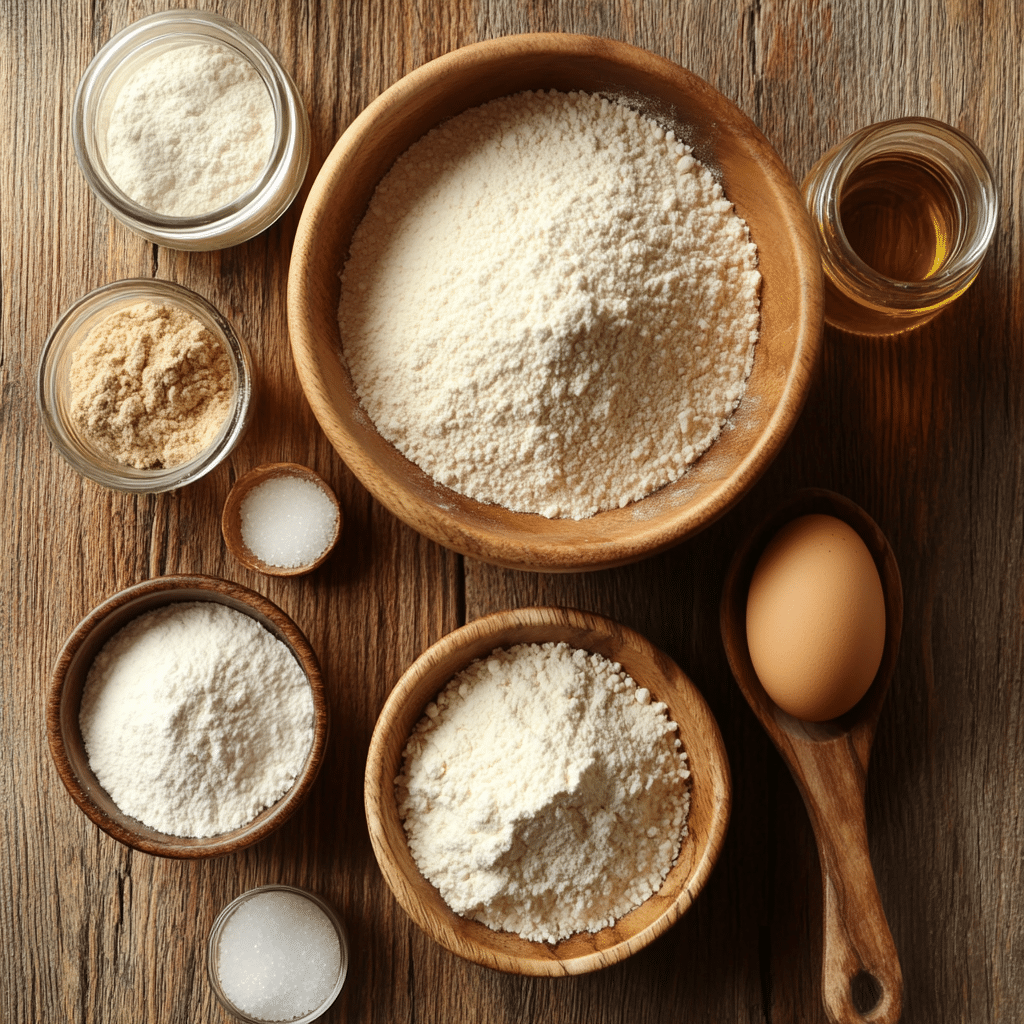 Ingredients for Millville Protein Pancake Mix including enriched wheat flour, whey protein concentrate, eggs, sugar, and baking powder