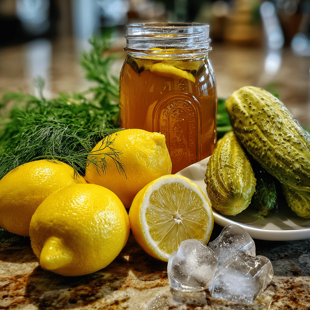 Ingredients used in the pickle lemonade recipe