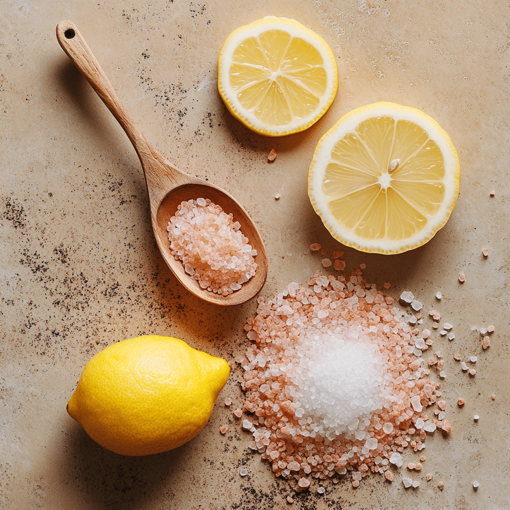 Ingredients for Pink Salt Trick Recipe detox drink