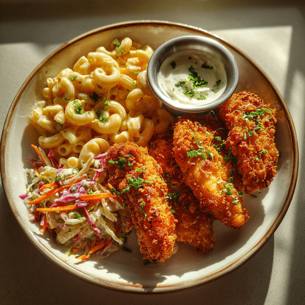 Served Takis Fuego chicken recipe with sides