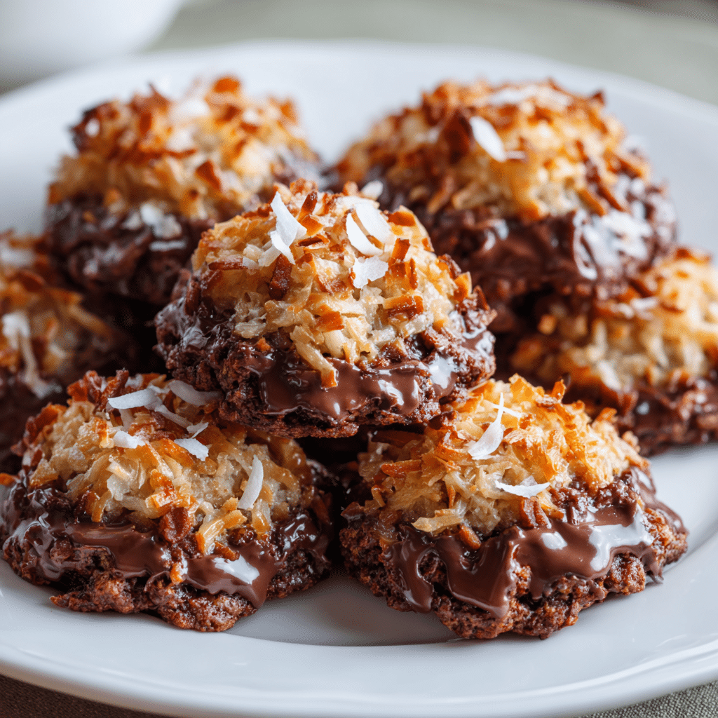 German Chocolate Cake Cookies with coconut-pecan topping